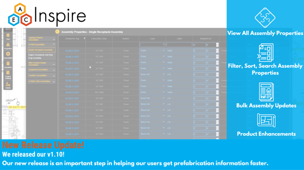 CHECK OUT HOW AECInspire's LATEST RELEASE V1.10 ENHANCES YOUR PREFAB DATA!